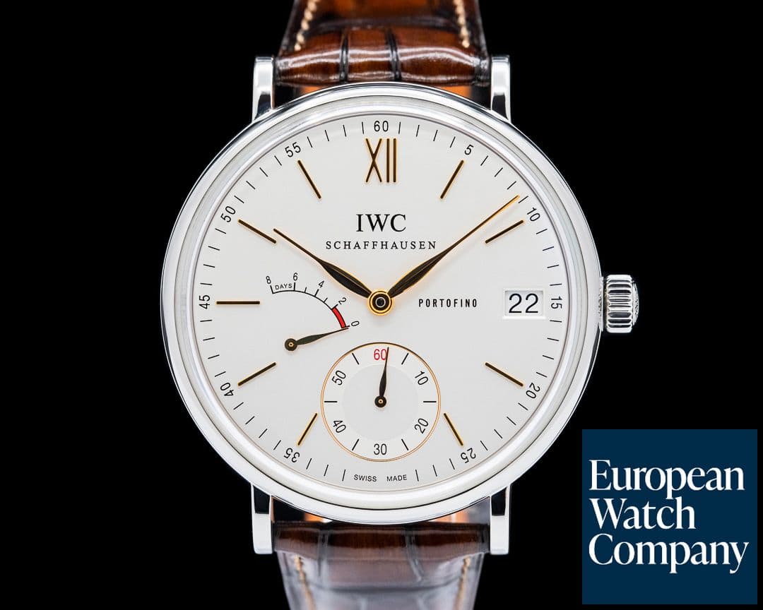 Image of IWC Portofino Hand Wound Eight Days SS Silver Dial