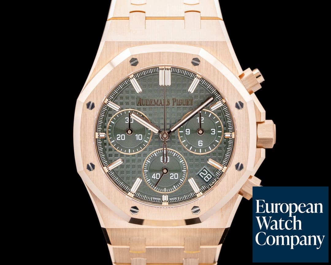Image of Audemars Piguet Royal Oak 26240OR Chronograph 41 18K RG Green Dial UNWORN
