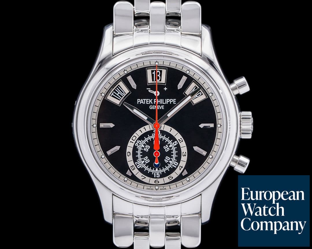 Image of Patek Philippe Annual Calendar 5960/1A-010 Chronograph Black Dial SS RARE