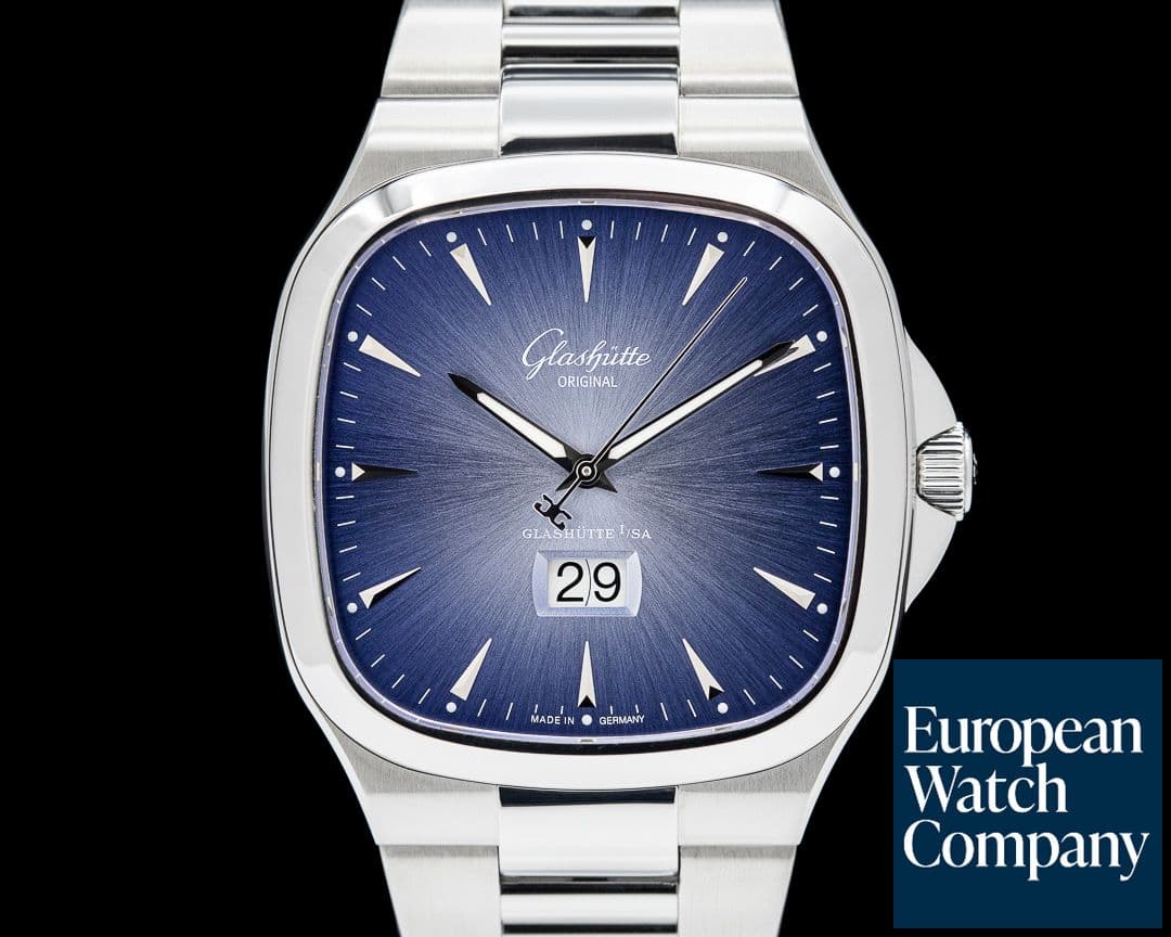 Image of Glashutte Original Senator Seventies Panorama Date SS Blue Dial