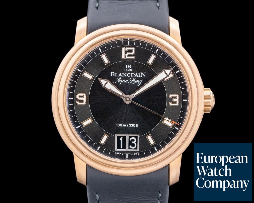Image of Blancpain Aqualung Big Date 18K Rose Gold Black Dial