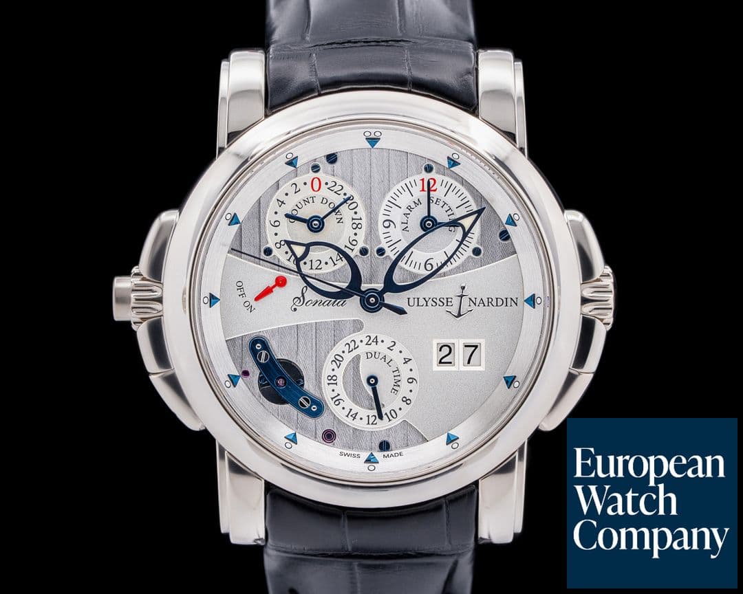 Image of Ulysse Nardin Sonata Cathedral Dual Time 18K White Gold Silver Dial
