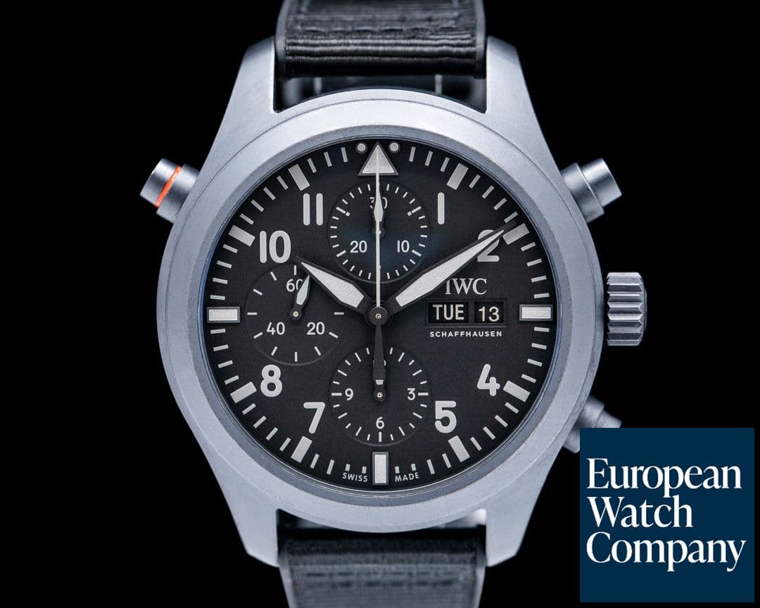 Image of IWC Pilot Double Chronograph Top Gun Ceratanium Black Dial