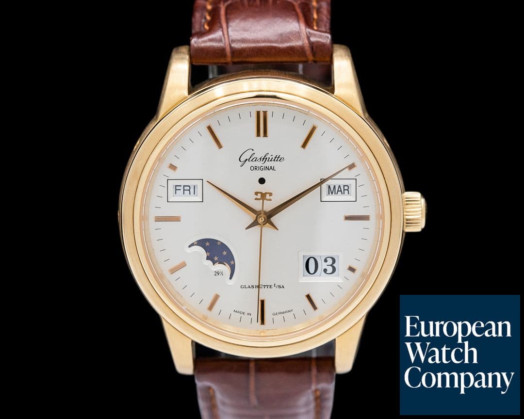 Image of Glashutte Original Senator Perpetual Calendar 18K Rose Gold Silver Dial