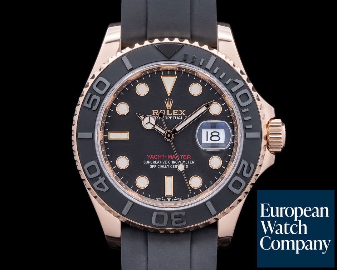 Image of Rolex Yacht Master 126655 18K Rose Gold / Rubber 40MM