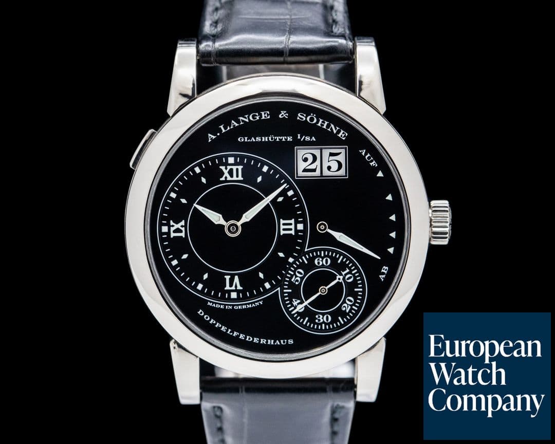 Image of A. Lange and Sohne Lange 1 Luminous 18K White Gold Black Dial RARE