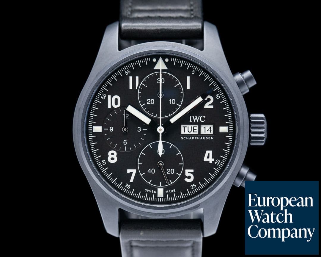 Image of IWC Pilots Watch Chronograph Tribute to 3705 Black Dial LIMITED
