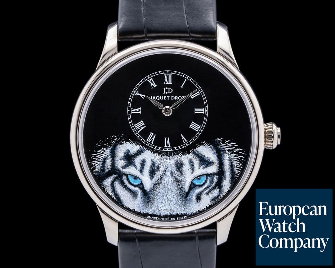 Image of Jaquet Droz Les Ateliers Petite Heure Minute “Tiger” 18K White Gold LIMITED