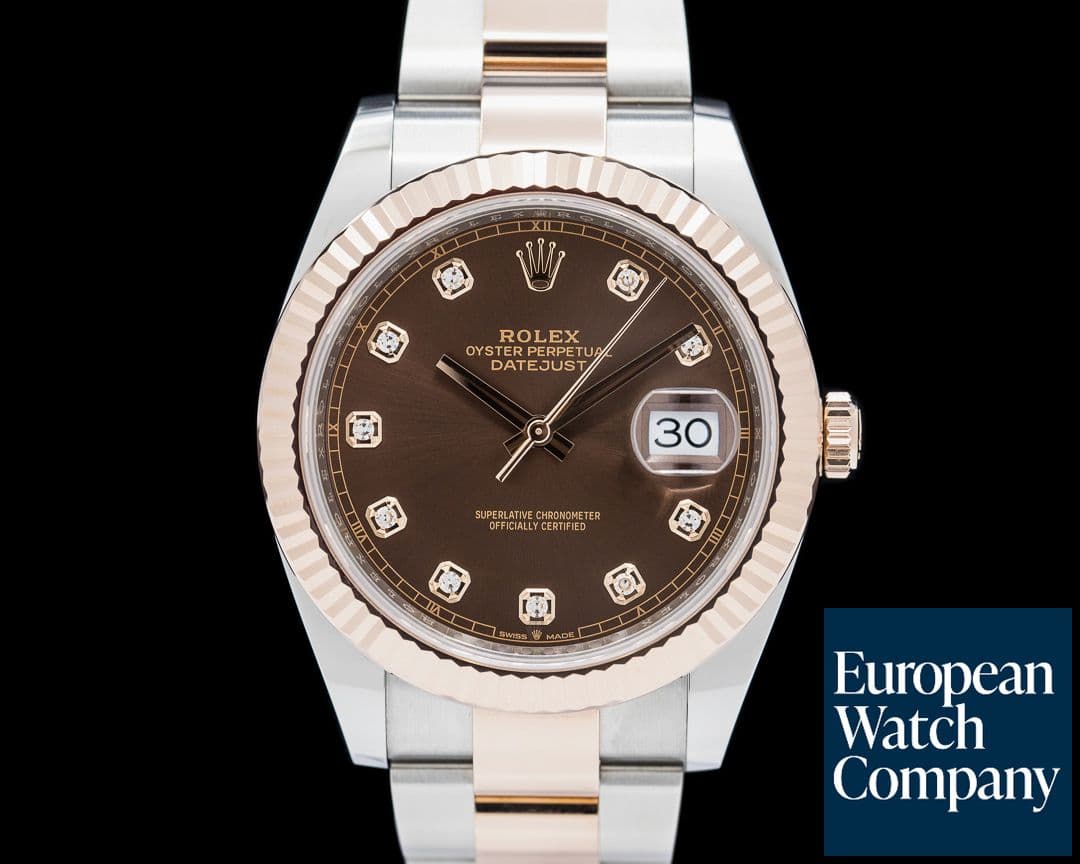 Image of Rolex Datejust 41 SS / 18K Everose Gold Chocolate Diamond Dial
