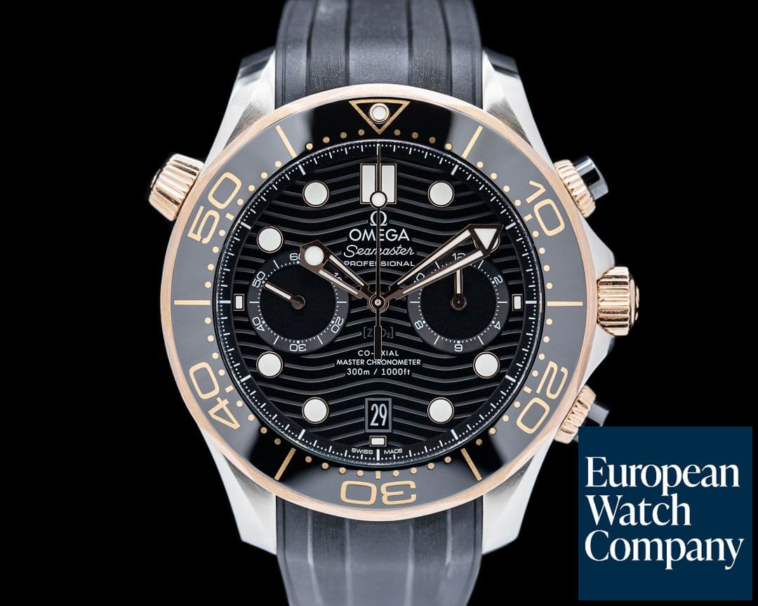 Image of Omega Seamaster Diver 300M Chronograph SS / 18K Sedna Gold Black Dial