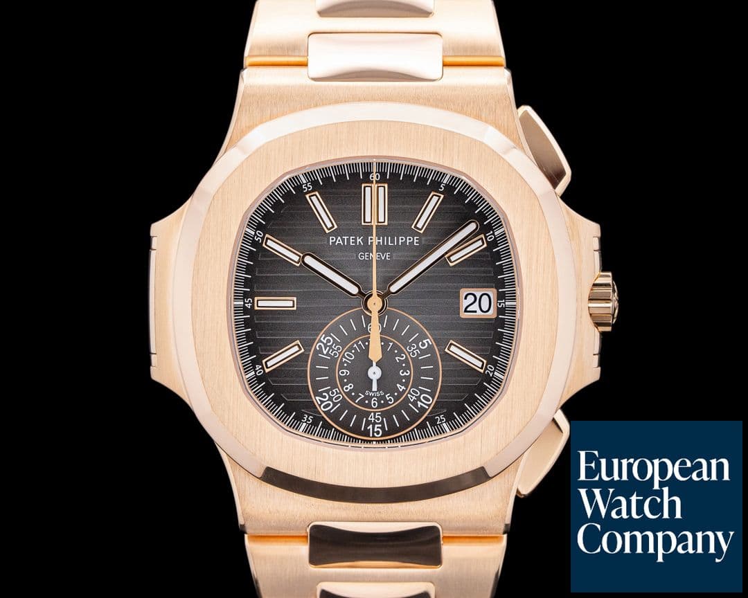 Image of Patek Philippe Nautilus 5980/1R Chronograph 18K Rose Gold Black Dial