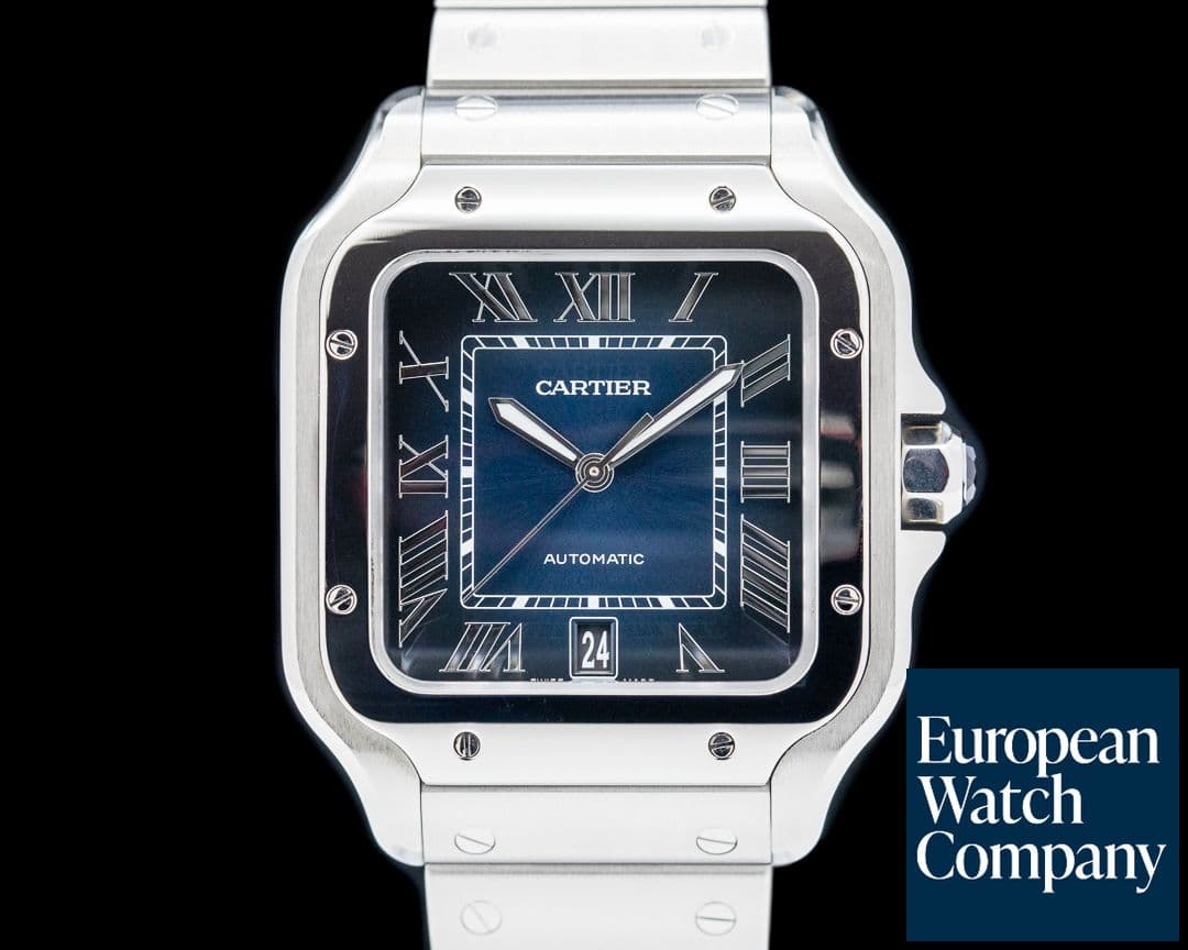 Image of Cartier Santos De Cartier SS Blue Dial