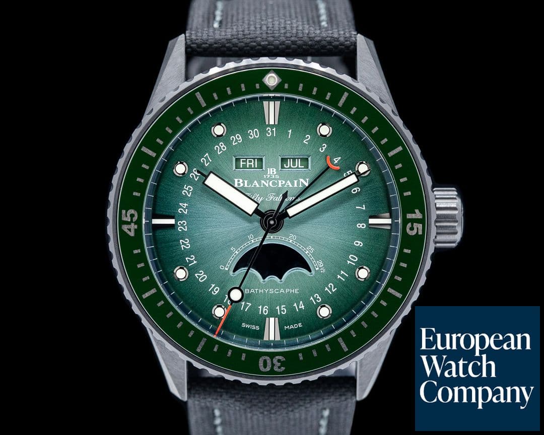 Image of Blancpain Bathyscaphe Quantième Complet Phases de Lune Green Dial 2024