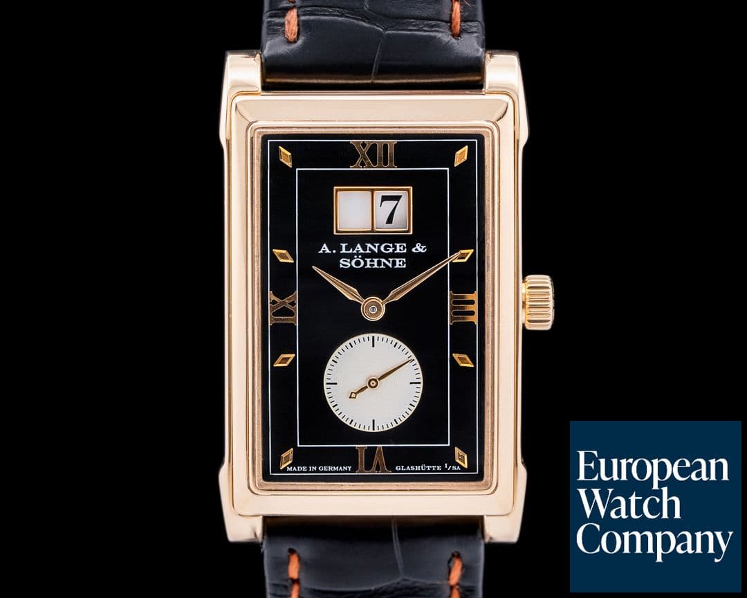 Image of A. Lange and Sohne Cabaret 107.031 18K Rose Gold Black Dial RARE