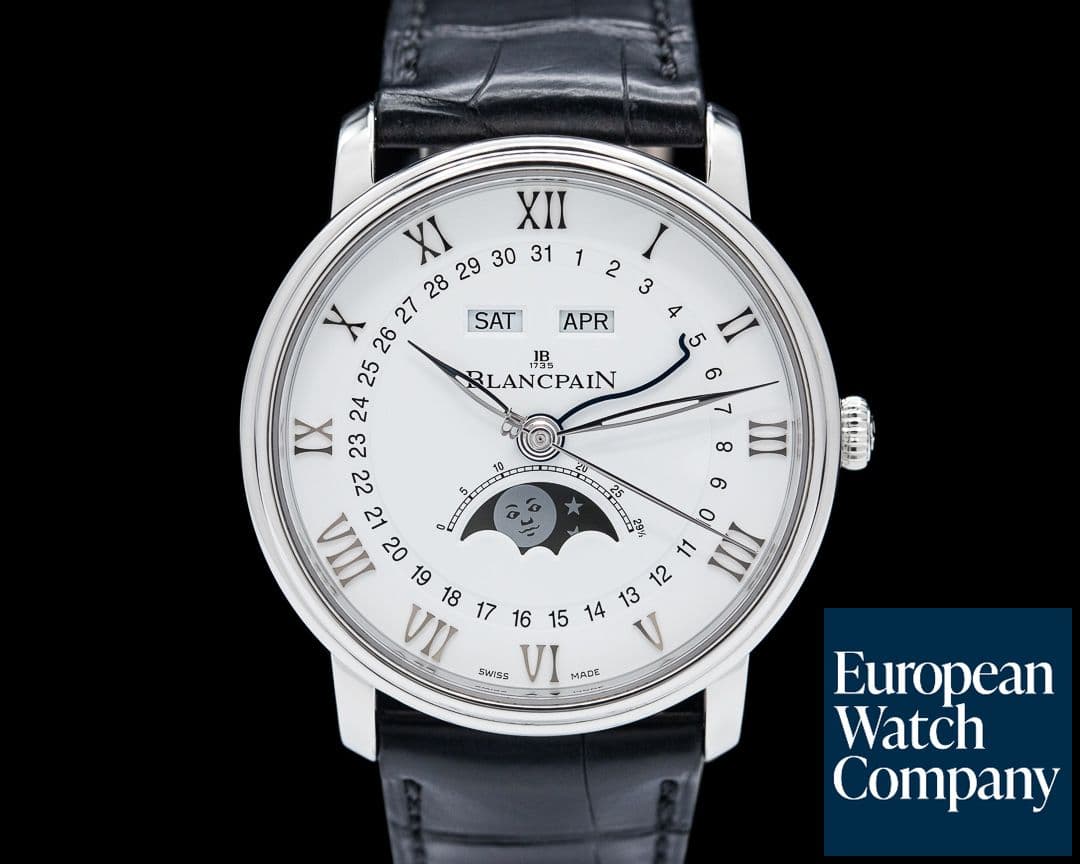 Image of Blancpain Villeret Moonphase Complete Calendar SS White Dial