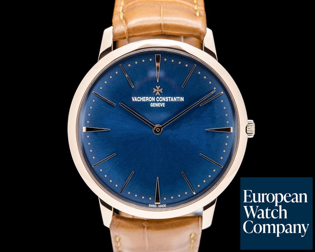 Image of Vacheron Constantin Patrimony Contemporaine 18K Rose Gold Blue Dial