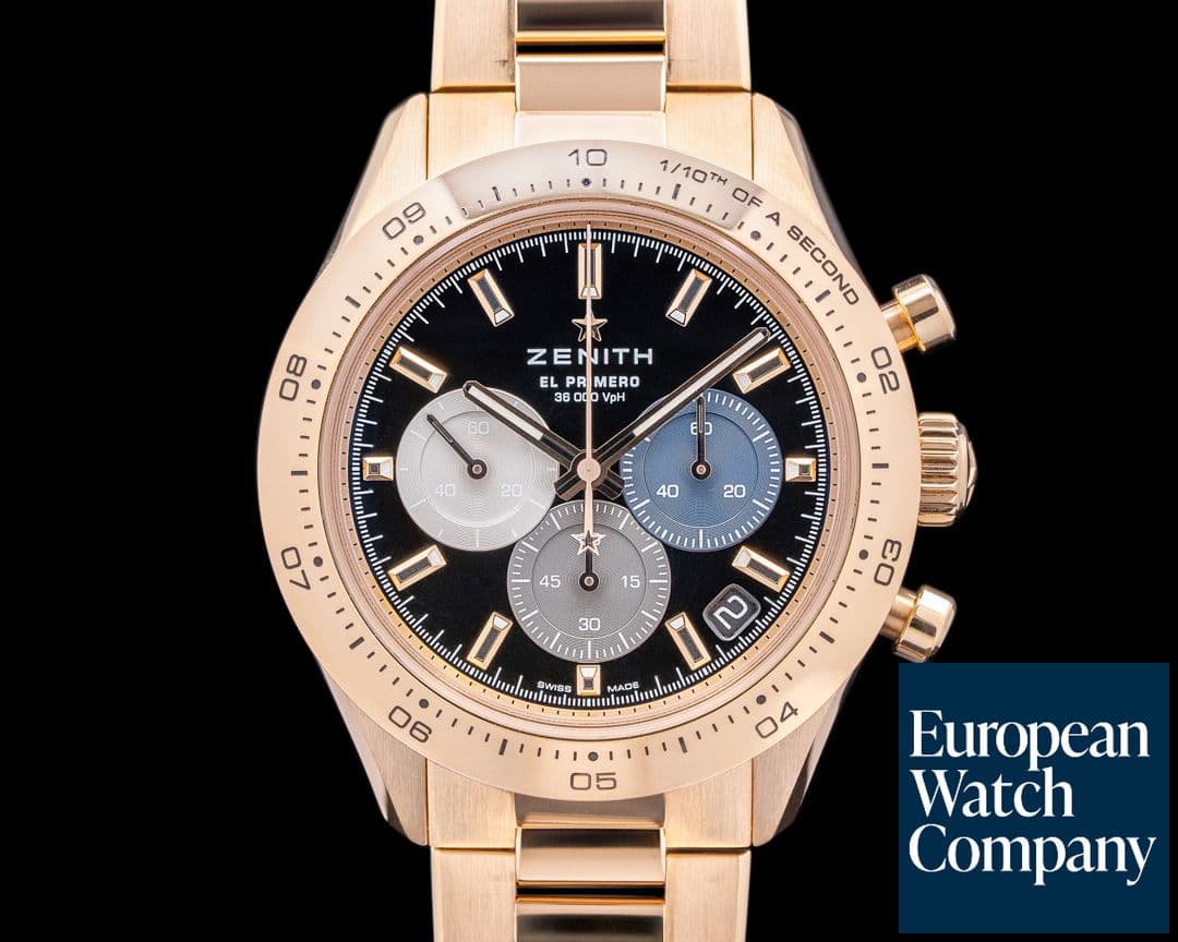 Image of Zenith El Primero Chronomaster Sport 18K Rose Gold Black Dial