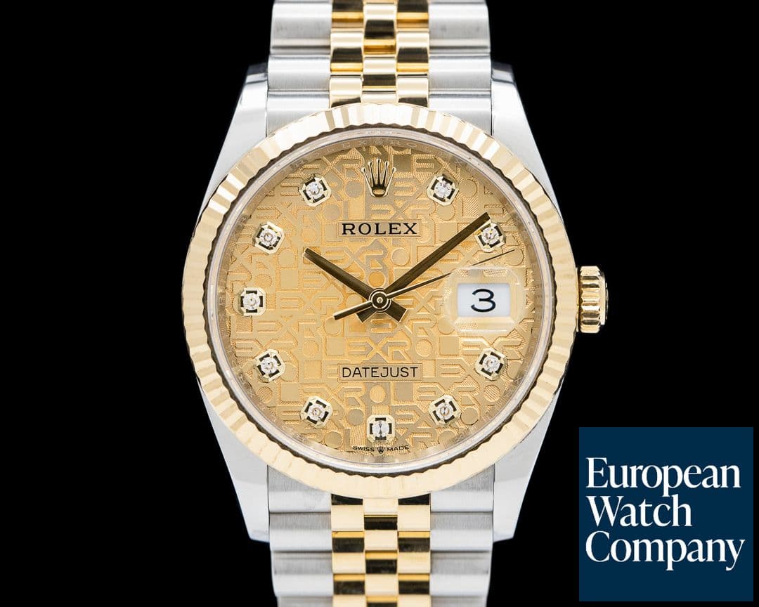 Image of Rolex Datejust 36 18K Yellow Gold / SS Champagne "Computer" Dial Jubilee