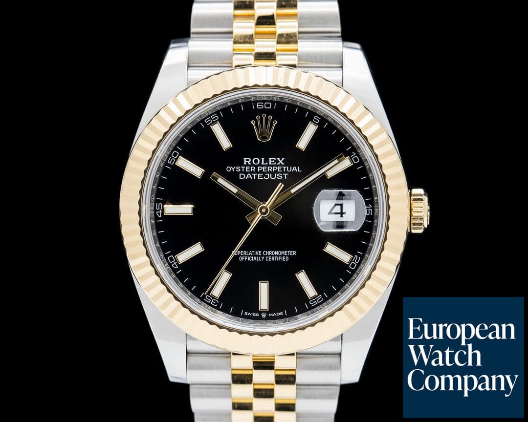 Image of Rolex Datejust 41 18K Yellow Gold / SS Black Stick Dial Jubilee