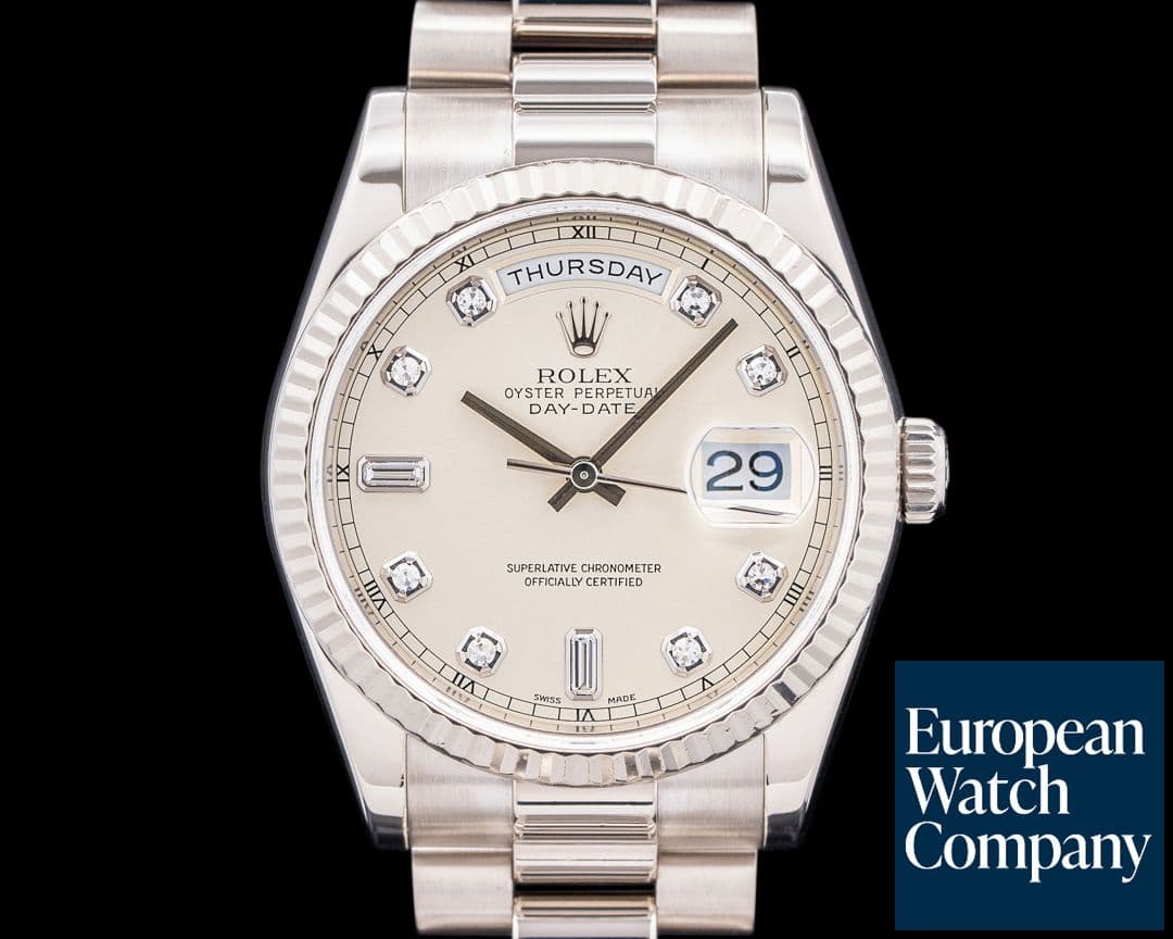 Image of Rolex Day-Date President Diamond 18K White Gold Cream Dial