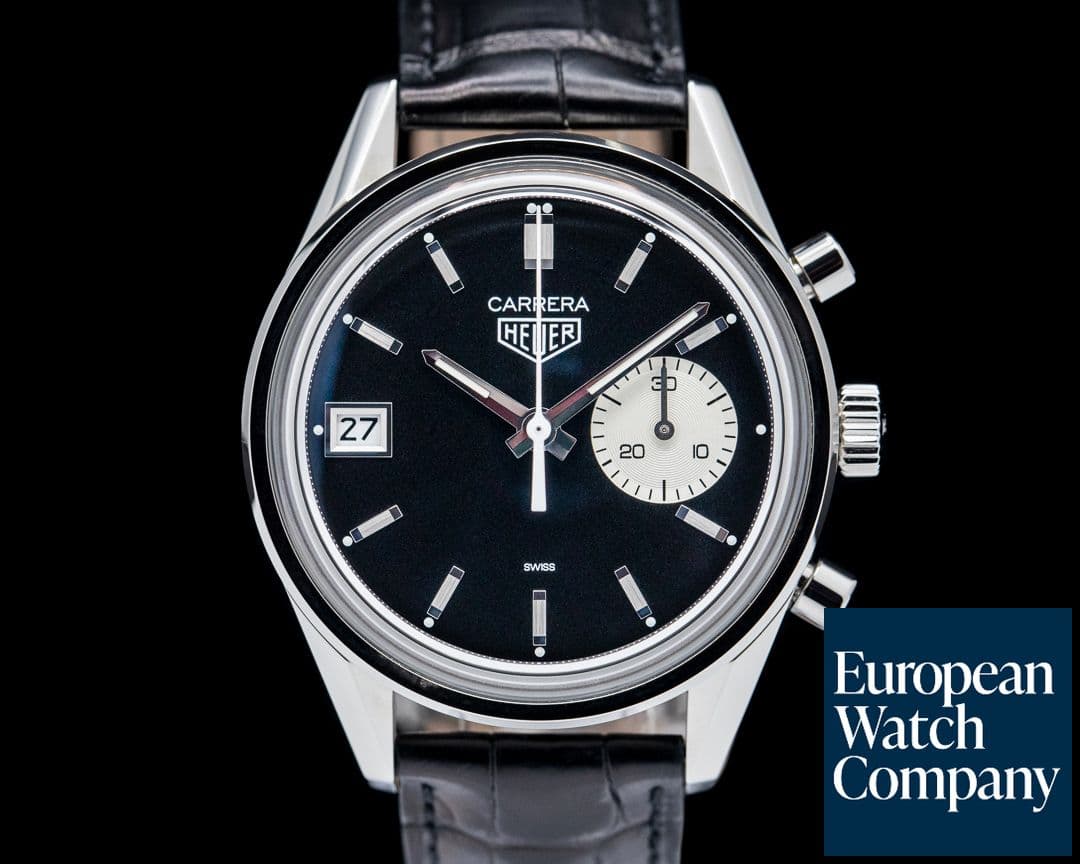 Image of TAG Heuer Carrera Dato 45 Hodinkee SS Black Dial
