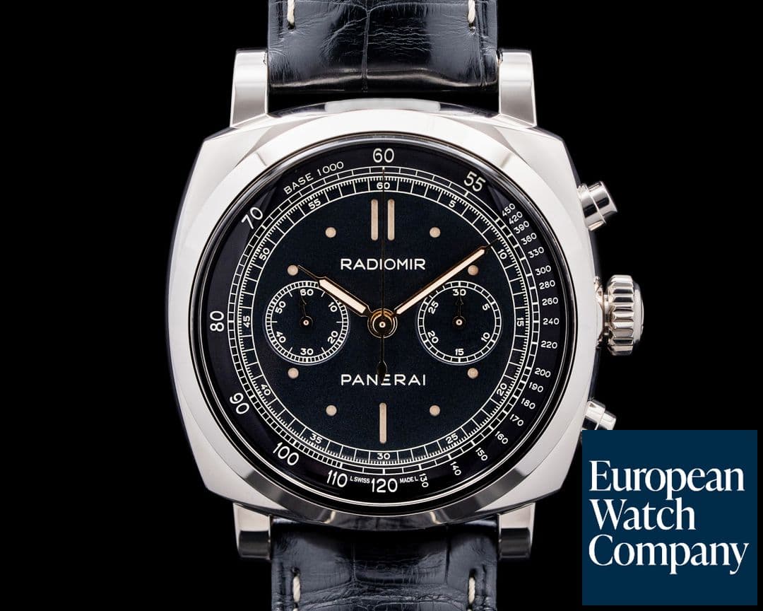 Image of Panerai Radiomir 1940 Chronograph 18K White Gold Black Dial LIMITED