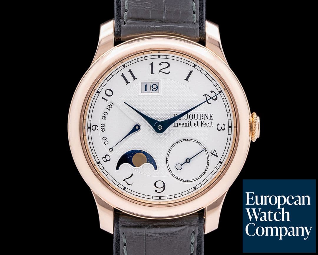 Image of F. P. Journe Octa Lune Automatic 18K Rose Gold Silver Dial
