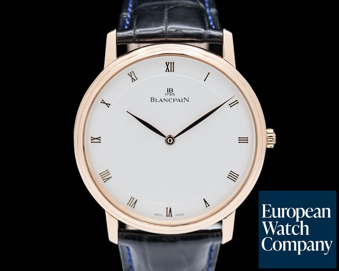 Image of Blancpain Villeret Ultra-Slim Automatic 18K Rose Gold Silver Dial