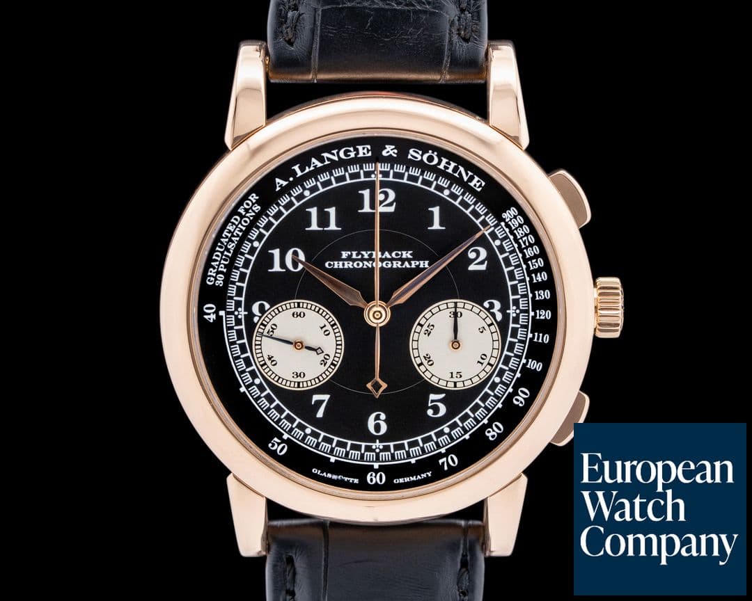 Image of A. Lange and Sohne 1815 Flyback 401.031 Chronograph 18K Rose Gold Black Dial