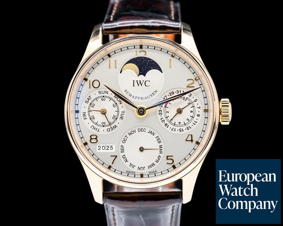 Image of IWC Portuguese Perpetual Calendar II 18K Rose Gold Silver Dial