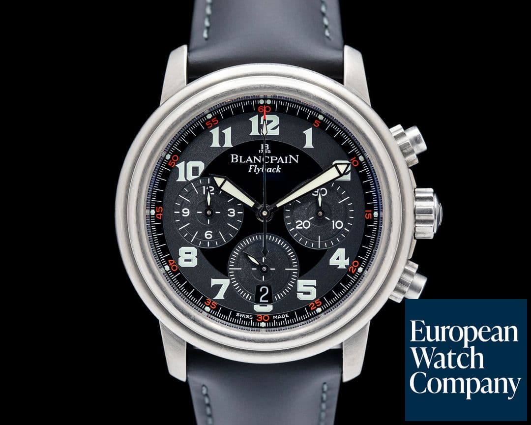 Image of Blancpain Leman Flyback Chronograph Titanium Black Dial