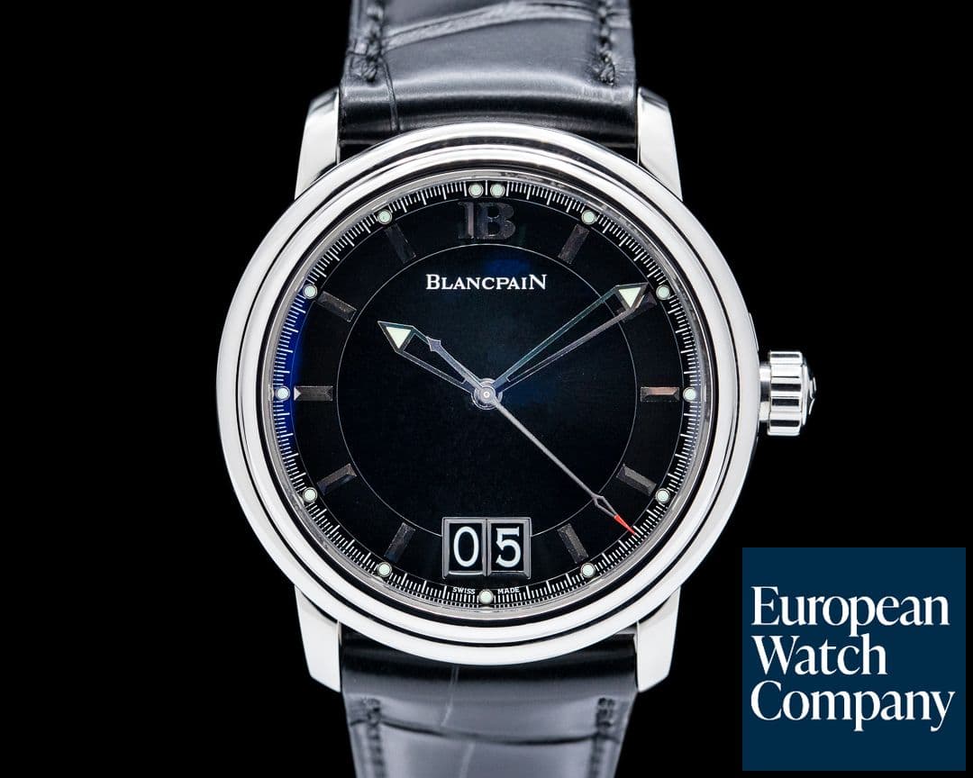 Image of Blancpain Leman Big Date SS Black Dial