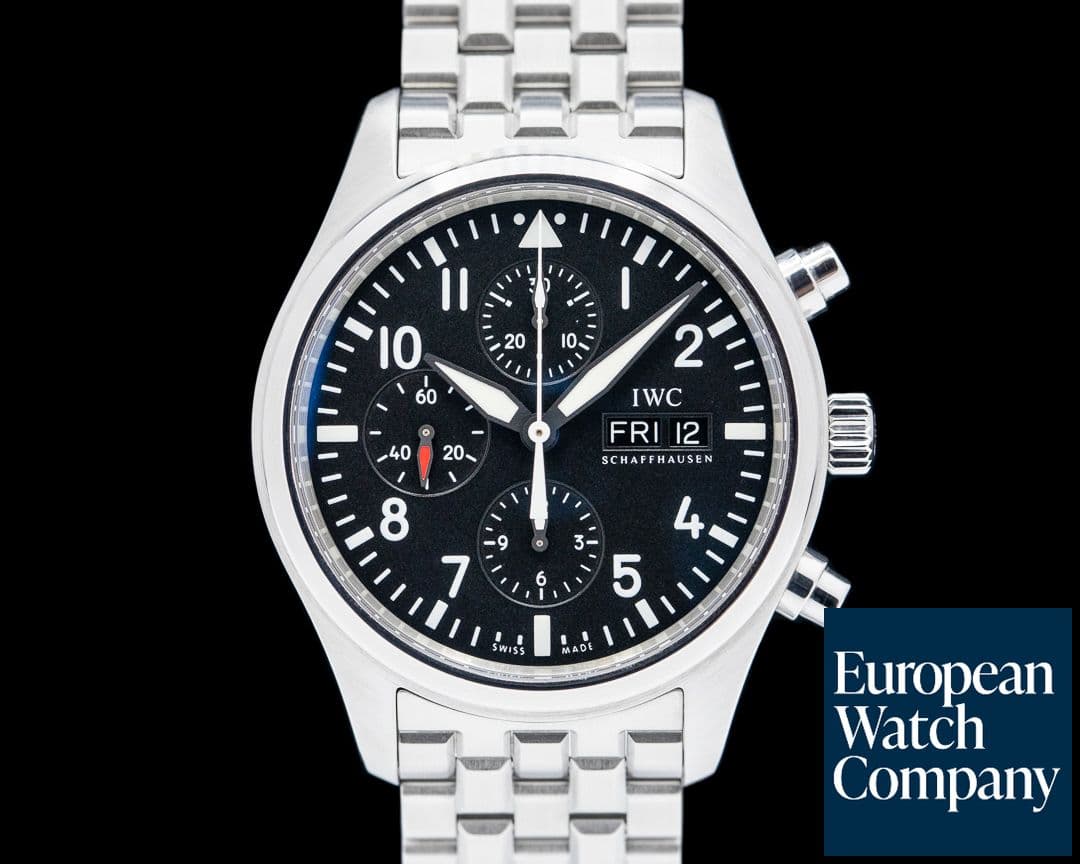 Image of IWC Pilot Chronograph IW377710 SS Black Dial / Bracelet