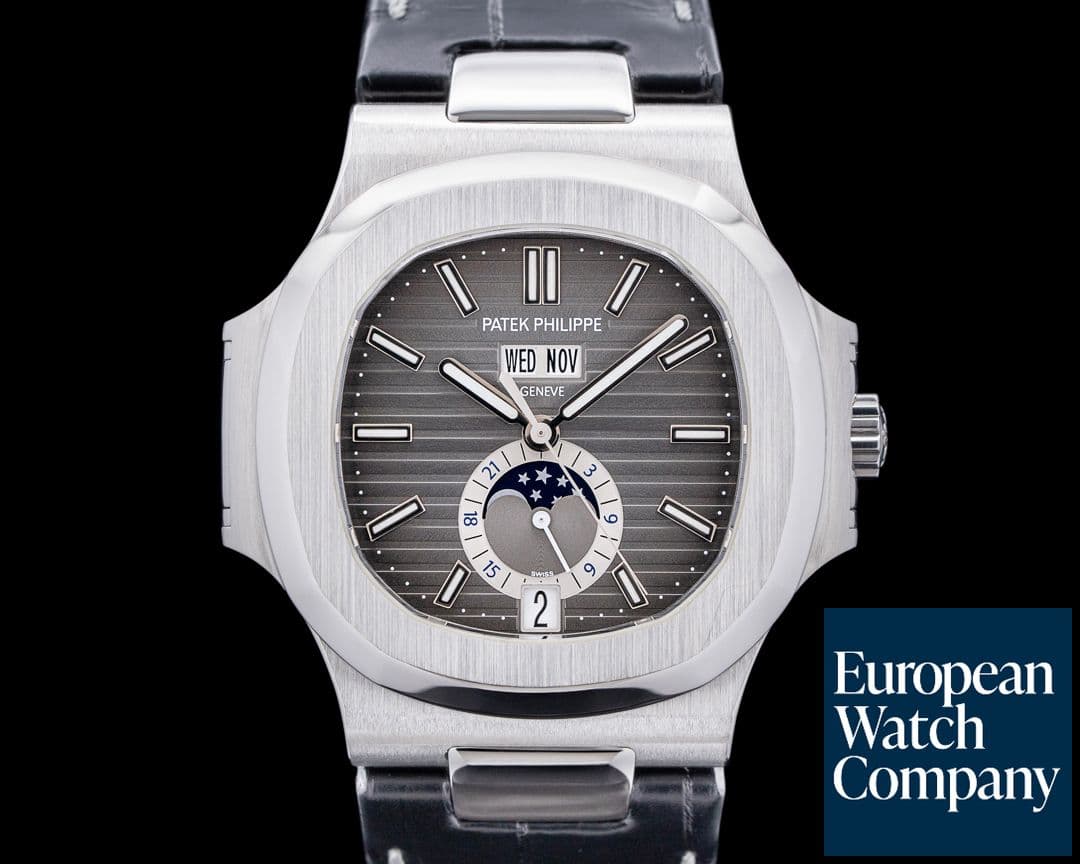 Image of Patek Philippe Nautilus Annual Calendar 5726 Moonphase SS Gray Dial