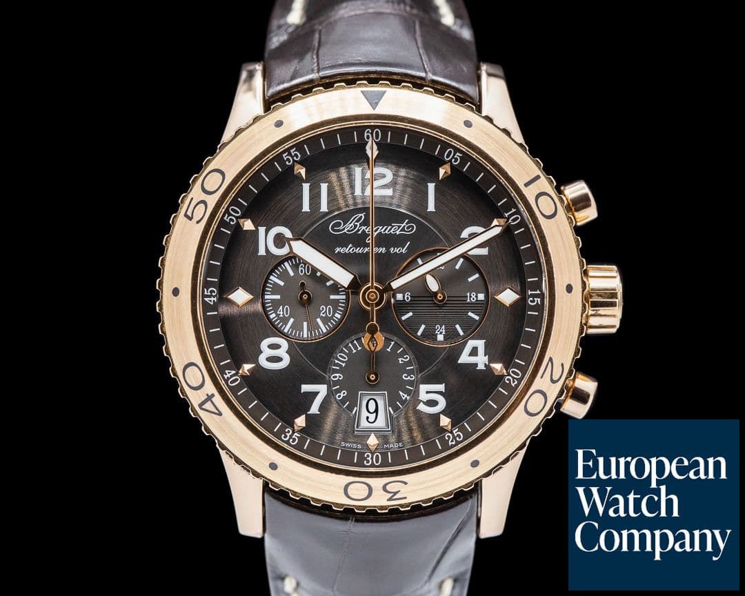Image of Breguet Type XXI Flyback 18K Rose Gold Black Dial