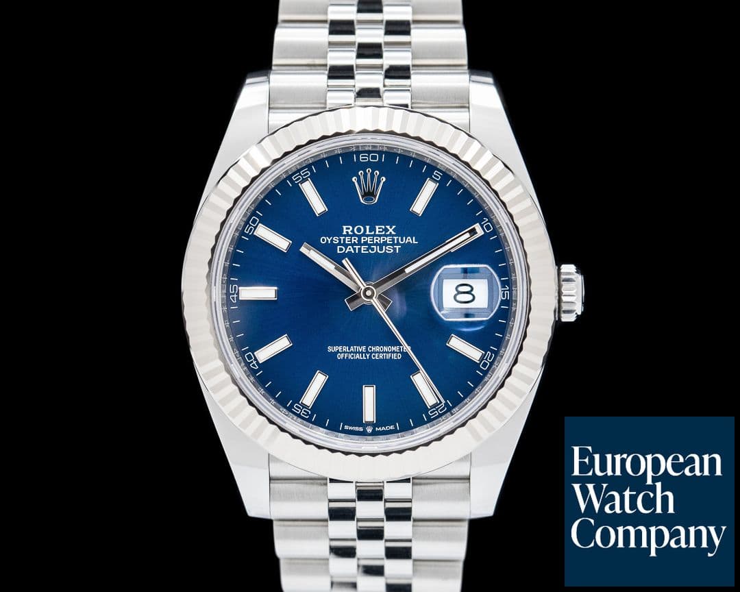 Image of Rolex Datejust 41 Fluted SS Jubilee Blue Dial 2024