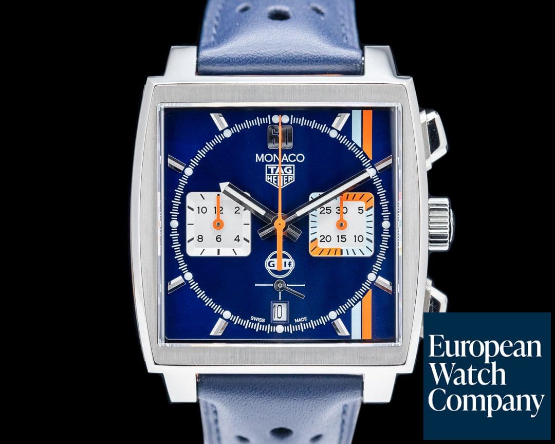 Image of Heuer Monaco Gulf Chronograph SS Blue Dial