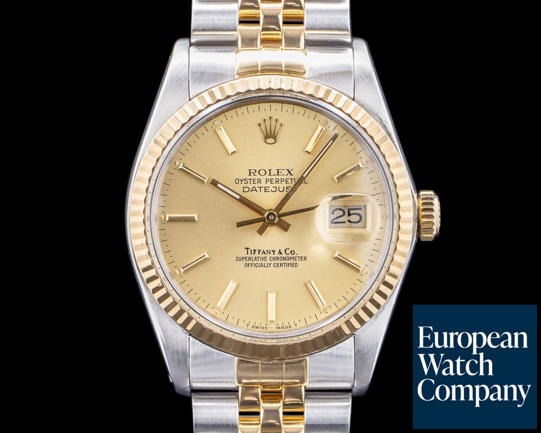 Image of Rolex Datejust 36MM 16013 Two-Tone 18K / SS TIFFANY & CO