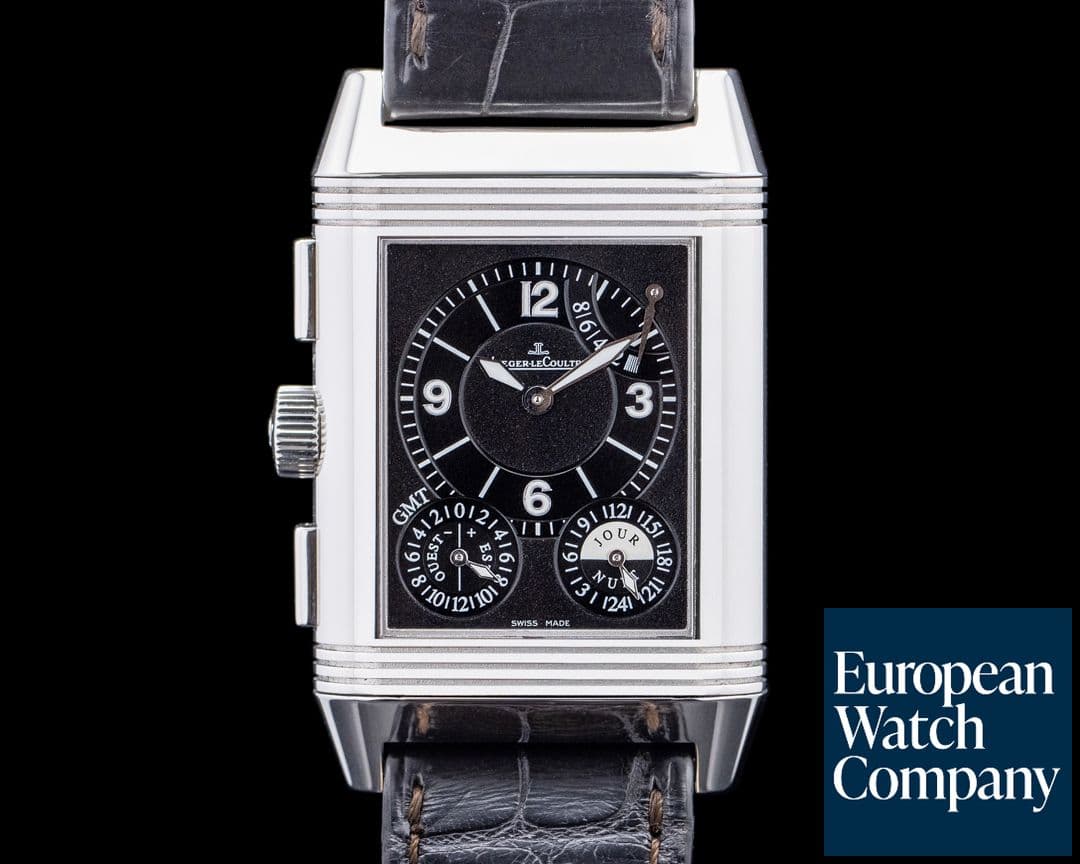 Image of Jaeger LeCoultre Grande Reverso GMT SS Silver / Black Dial