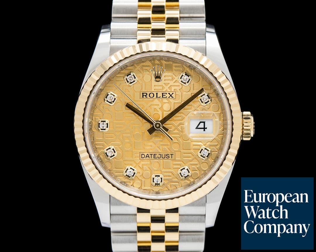 Image of Rolex Datejust 36 18K Yellow Gold / SS Champagne "Computer" Dial Jubilee