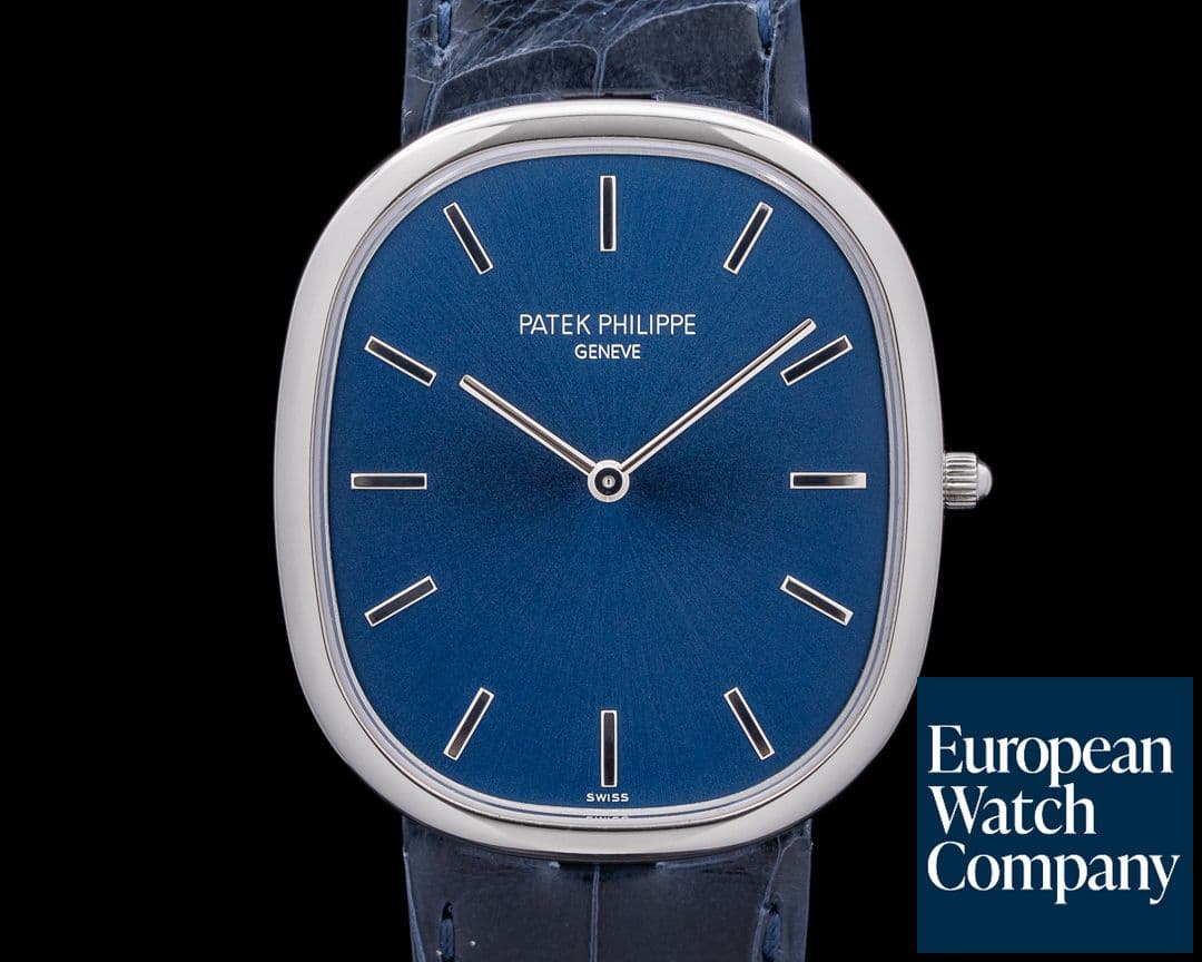 Image of Patek Philippe Golden 5738P Ellipse Platinum Blue Dial 2024