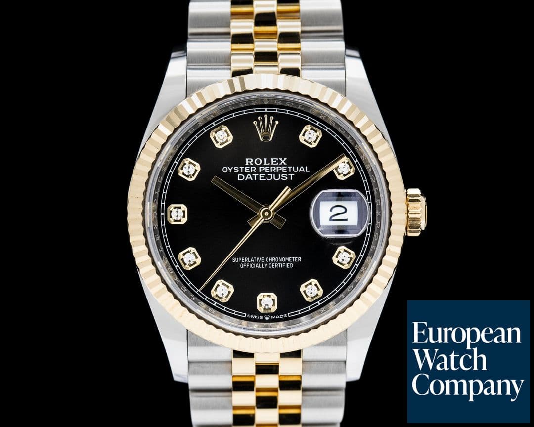 Image of Rolex Datejust 36 18K Yellow Gold / SS Jubilee Black Diamond Dial