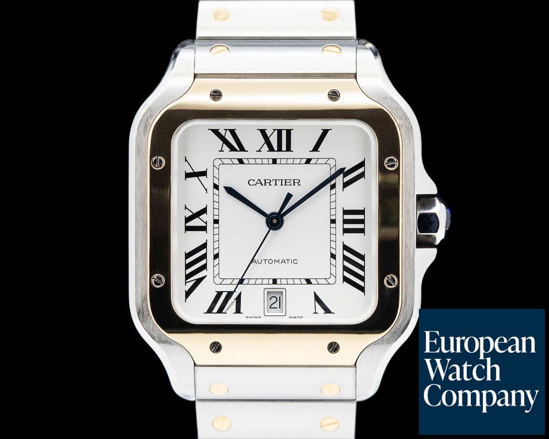 Image of Cartier Santos XL Automatic SS / 18K Yellow Gold Silver Dial