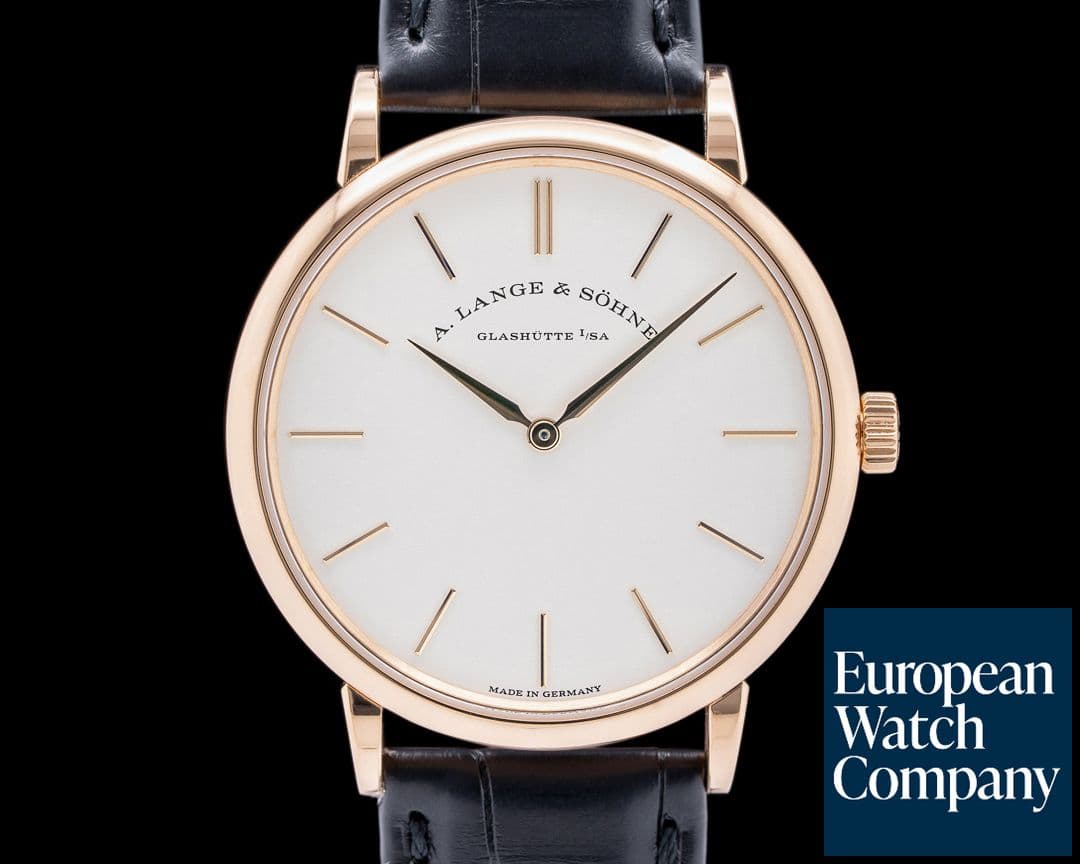 Image of A. Lange and Sohne Saxonia Thin Manual Wind 18K Rose Gold Silver Dial 2025