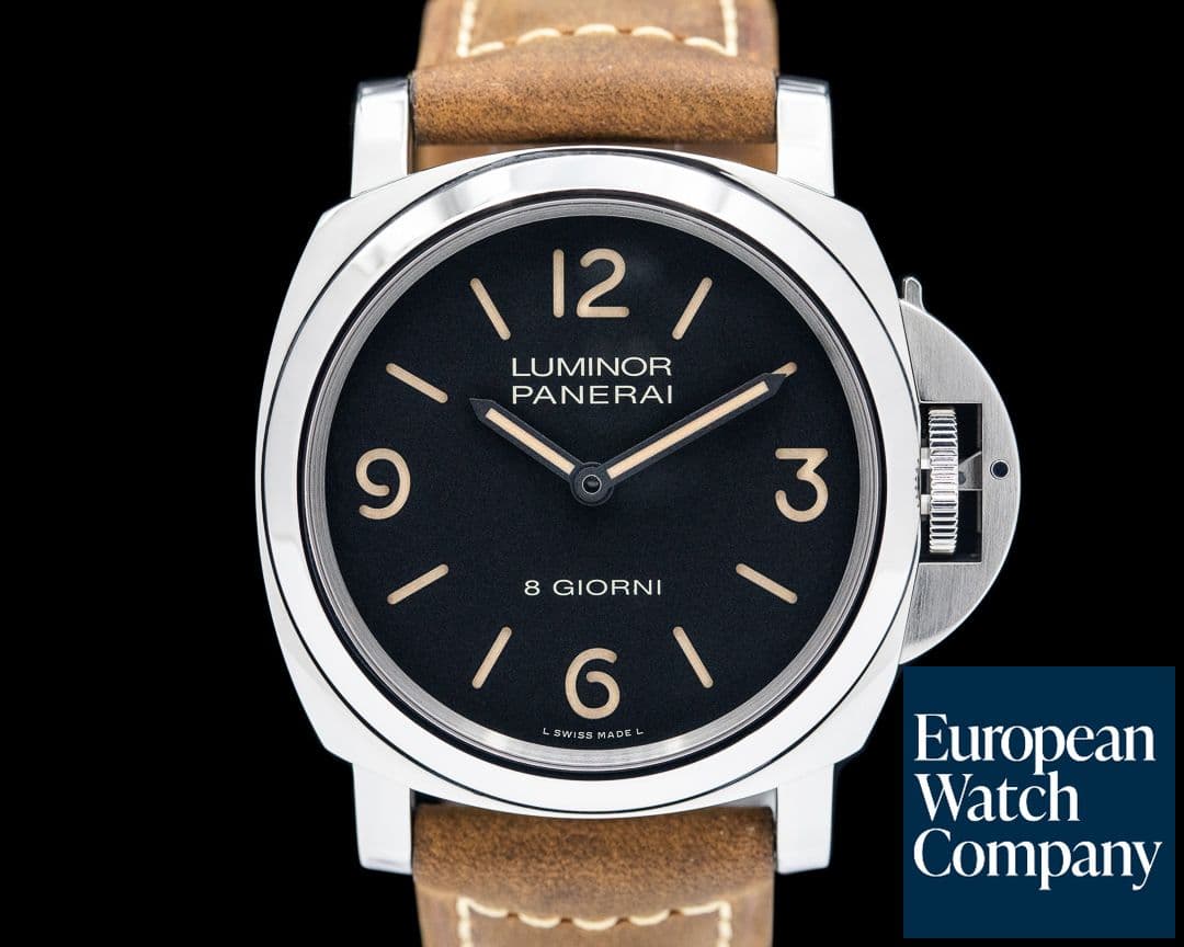 Image of Panerai Luminor Base 8 Giorni SS Black Dial 44MM