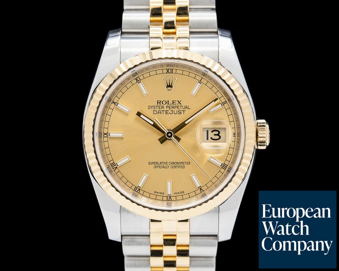 Image of Rolex Datejust 36MM Champagne Dial 18K YG / SS Jubilee