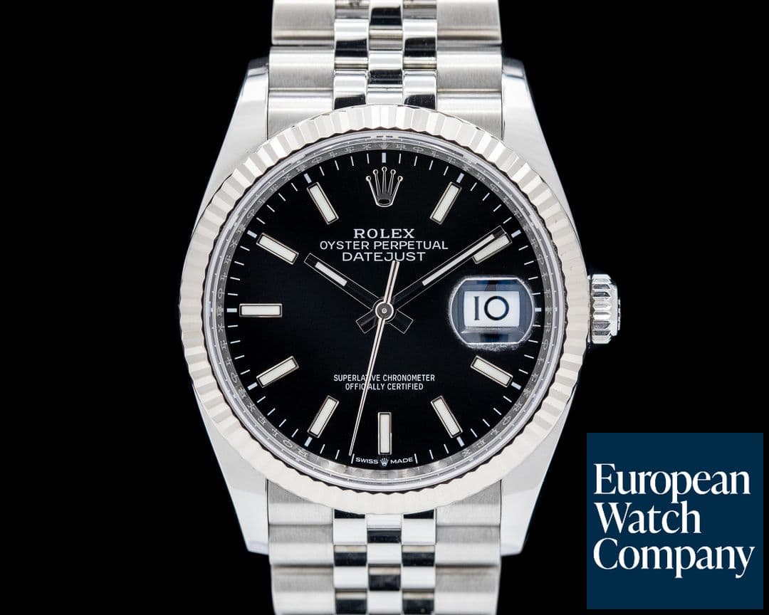 Image of Rolex Datejust 36 SS Black Stick Dial Jubilee