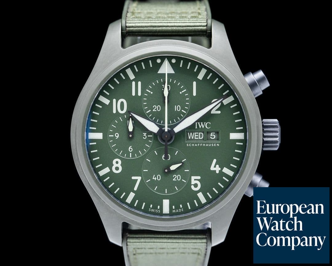 Image of IWC Pilots Chronograph Top Gun "Woodland" Edition Green Dial