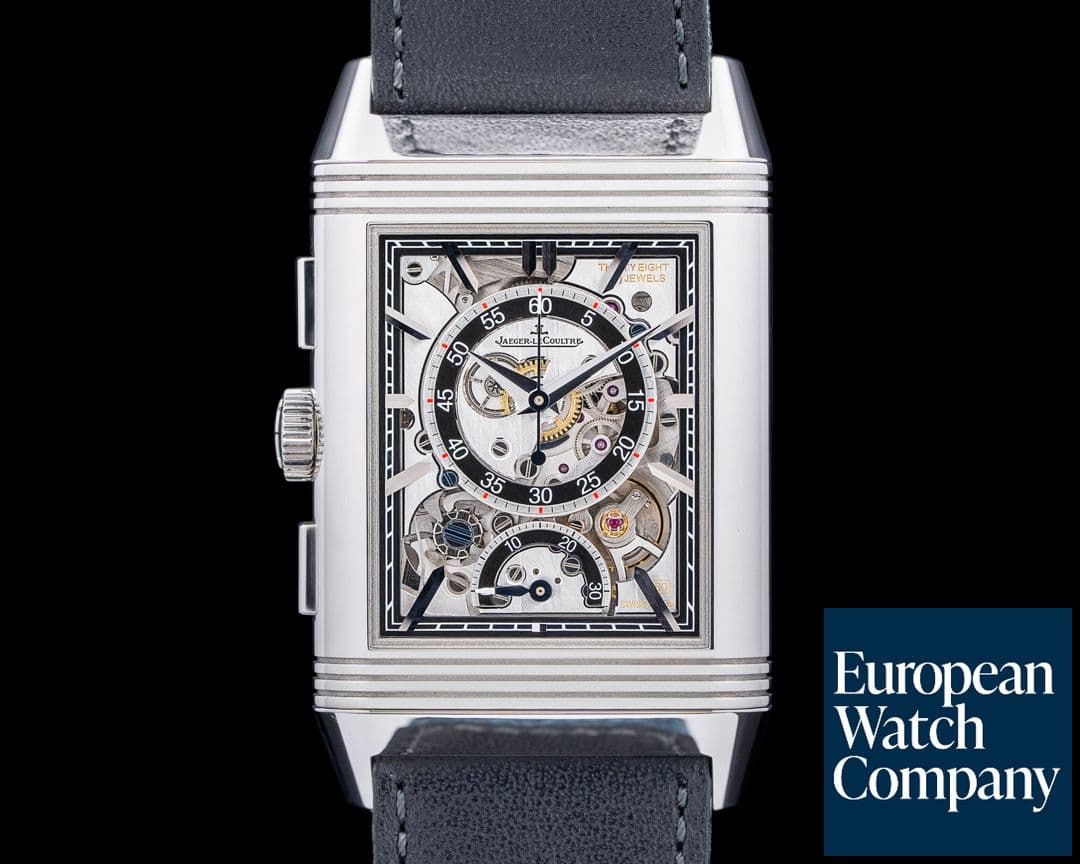Image of Jaeger LeCoultre Reverso Tribute Chronograph SS Blue Dial