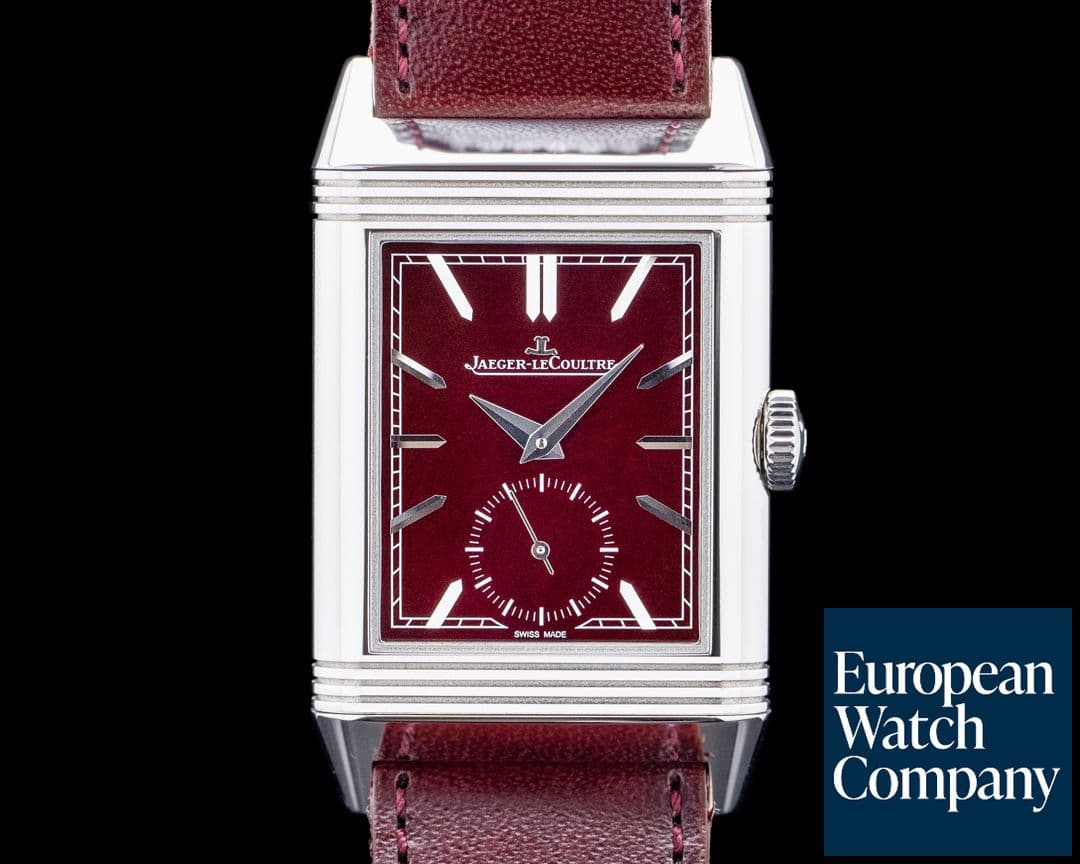 Image of Jaeger LeCoultre Reverso Tribute Small Seconds SS Burgundy Dial